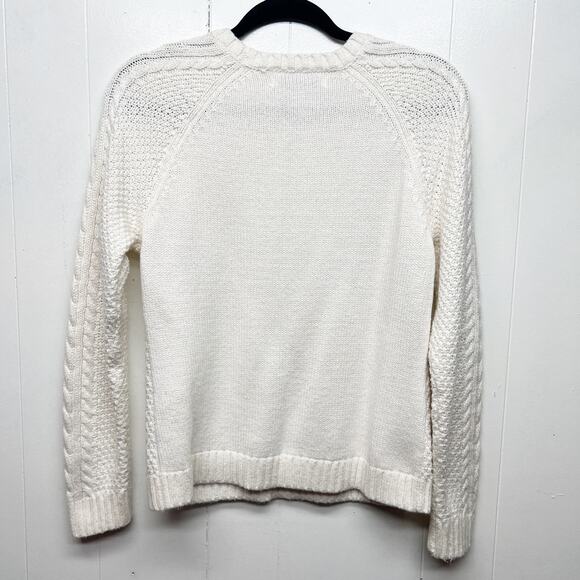 Abercrombie & Fitch Cable Knit Crew Neck Women's Fisherman Sweater Size Small - Picture 6 of 12